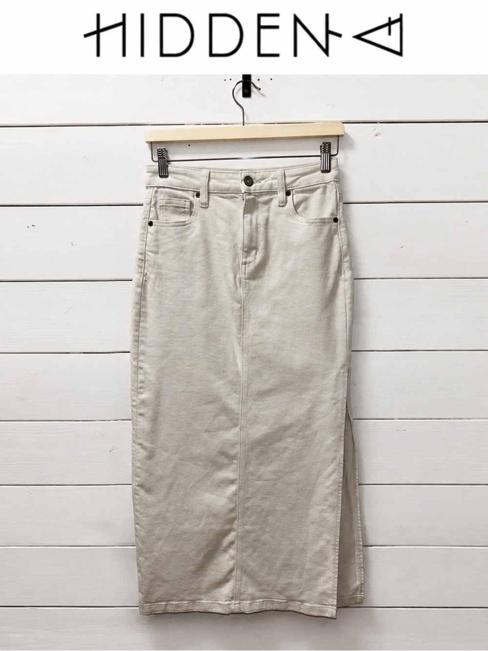 HIDDEN Off-White Denim Maxi Skirt Size Small